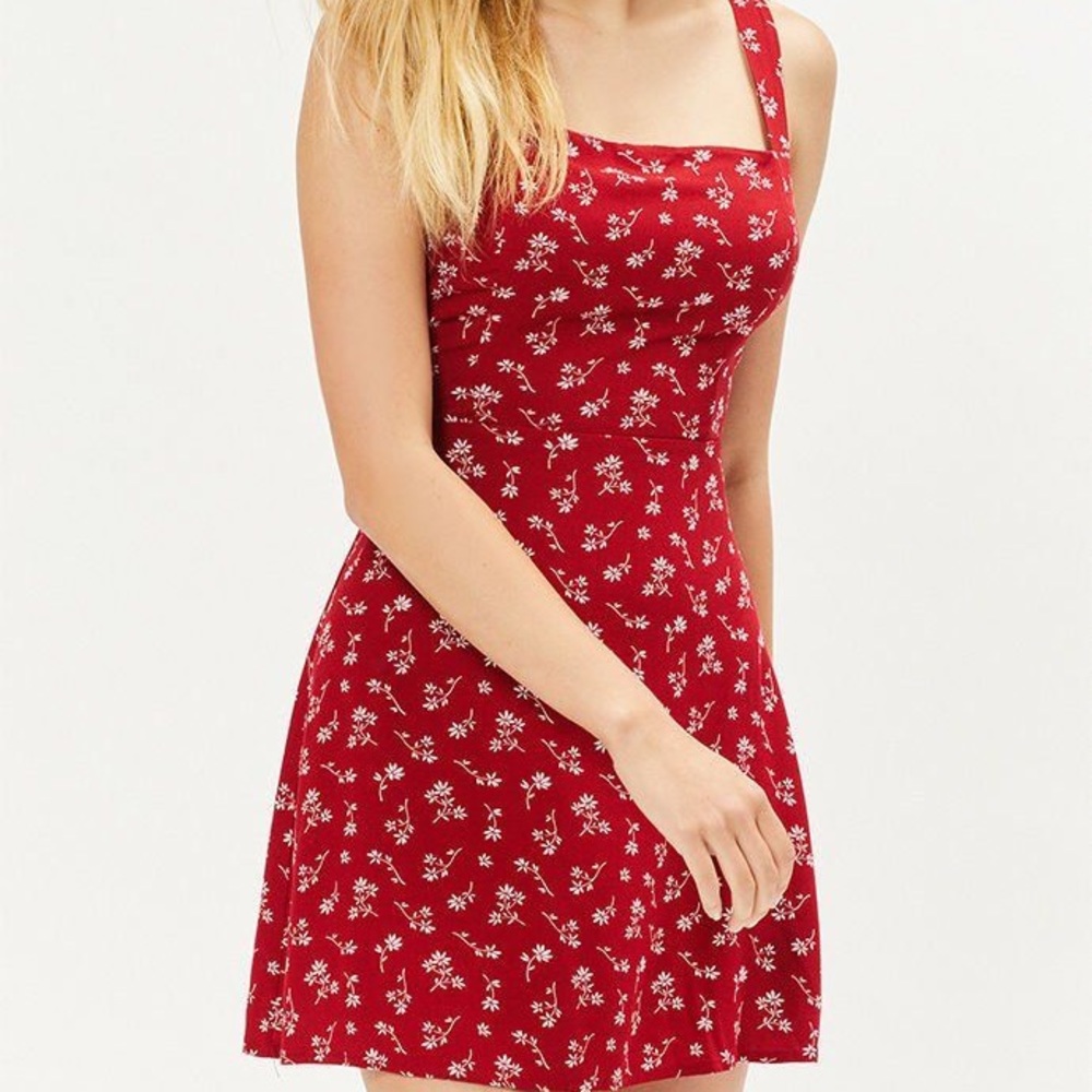 LA Hearts Red Tie Back Shift Dress